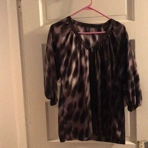 Dressy satin 3/4 length sleeve shirt